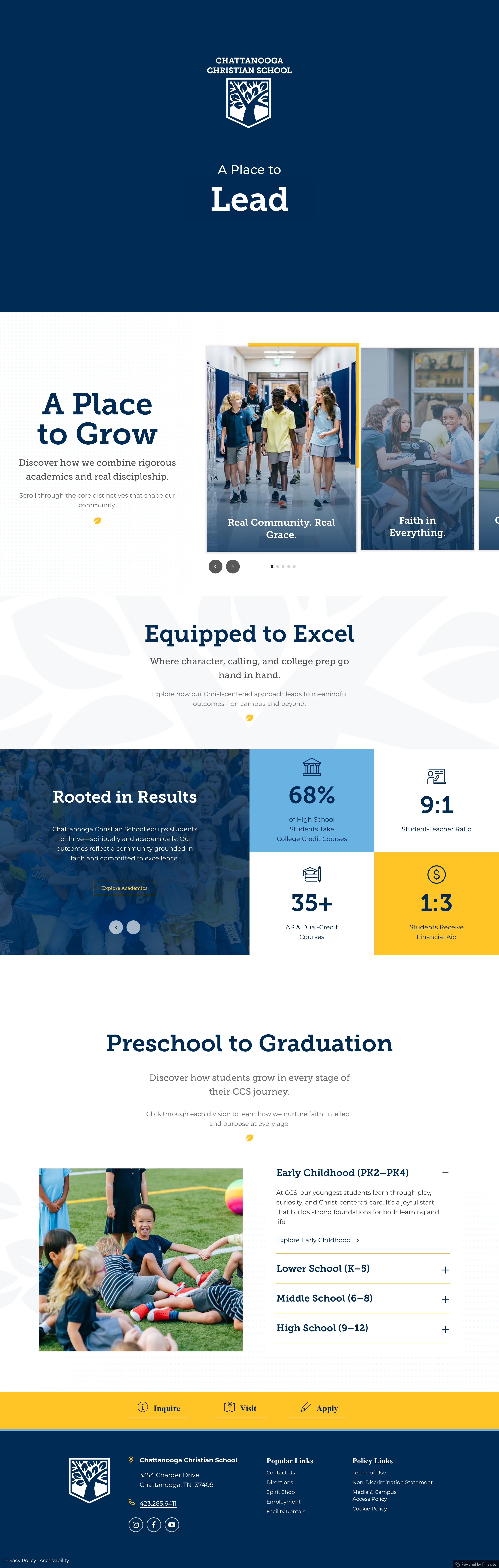 Chattanooga Christian School website preview